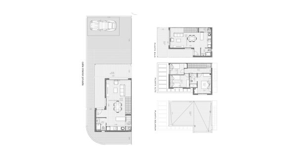 Townhouse floor plan, 3 bedrooms in INNOVA SUN No. 3 (2D)